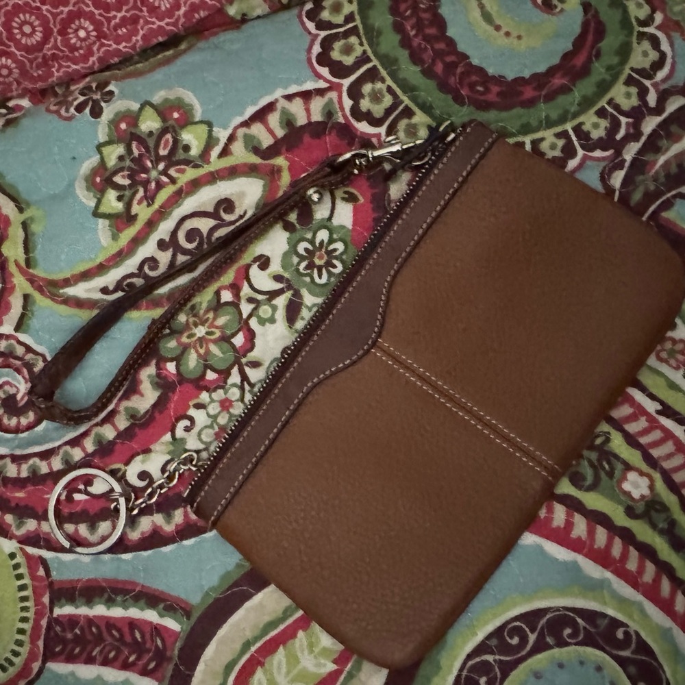Dooney and Bourke Brown Leather Wristlet